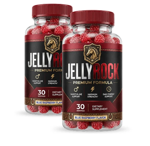 JellyRock blue raspberry gummy bottle